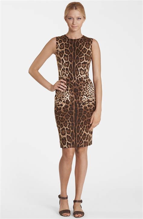 leopard print dolce gabbana|leopard print sheath dress.